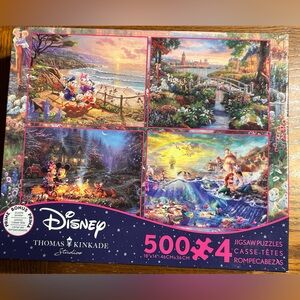Disney Thomas Kinkade (4) 500-Piece Jigsaw Puzzle Set - Multicolor
